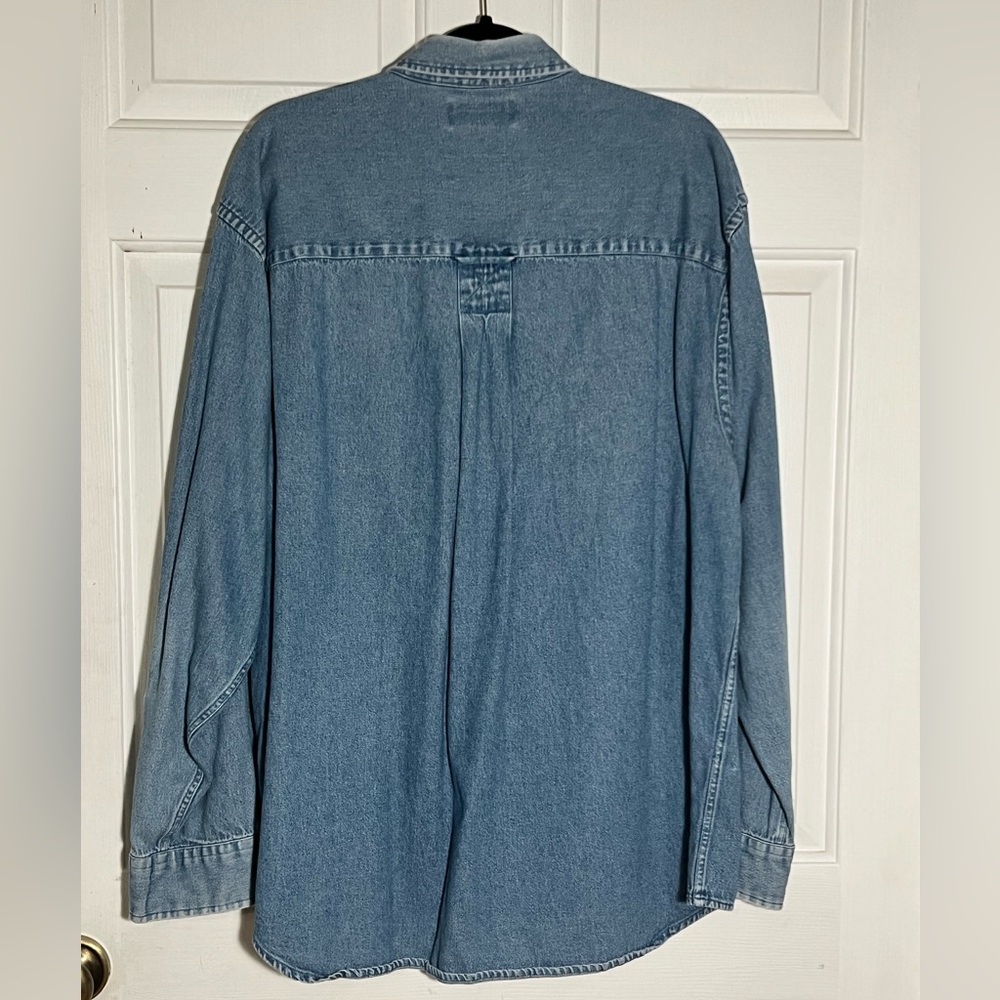 Denim Collared Button Up Shirt - Picture 2 of 4